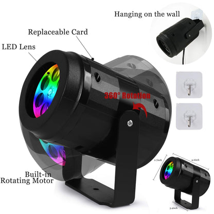 Halloween Projector Lights, Halloween LED Projection Lamp, Moving Skulls Pumpkin Projector Lights, Landscape Light for Indoor Halloween Holiday Night Gathering Party Decoration, Switchable-6 Slides