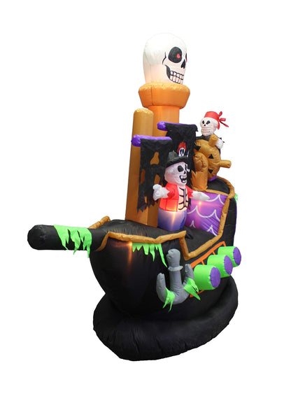 Halloween Inflatable Skeletons & Ghosts on Pirate Ship