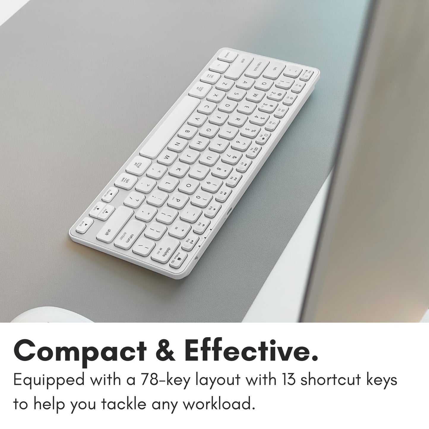 Macally Compact Bluetooth Keyboard for Mac - Premium Multi Device Connectivity - Compatible Apple Wireless Keyboard for MacBook Pro/Air, iMac, Mac mini, iPad, Laptop, and PC