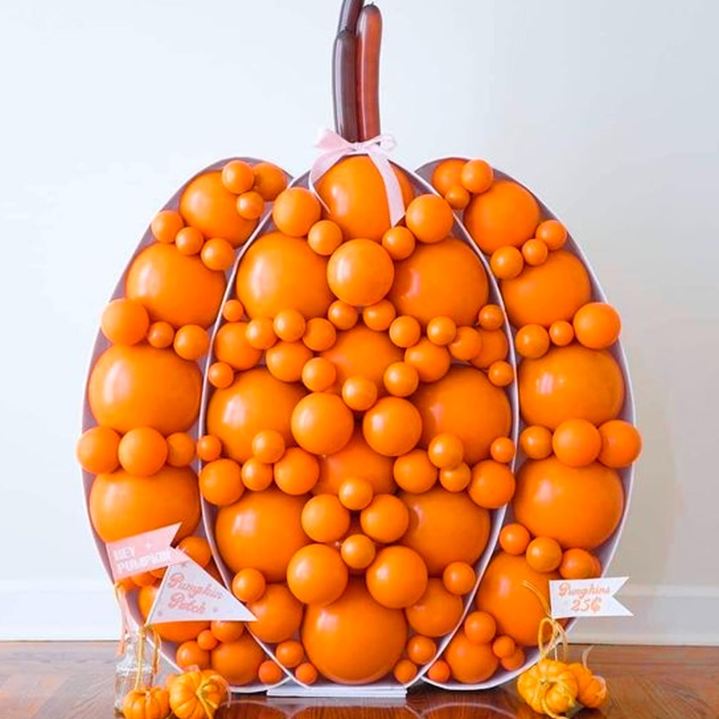PartyWoo Balloons - 100pcs Pumpkin Balloons (12, 10, 5 Inch) Orange & Yellow, Different Sizes, Birthday, Thanksgiving & Halloween Decoration Kit