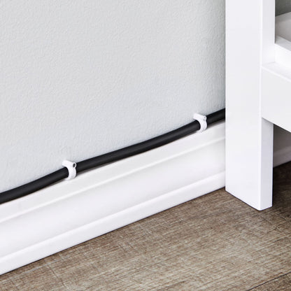 Juvale 500-Pack Round Cable Wire Clips for Wall Mounting, Extension Cord Holders, and Cable Management Staples in 5 Sizes for RJ45 Ethernet Connectors, Nails Included (4, 6, 8, 10 & 14mm, White)