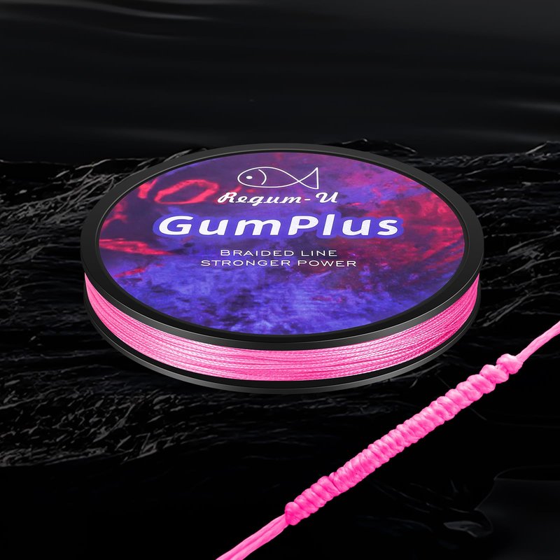 Regum-U GumMAX 150 Yards/90 LB 8X Braided Fishing Line Abrasion Resistant Superline Zero Stretch & Smaller Diameter Confuse & Never Fade in Saltwater and Freshwater (Pink,90LB-150yards)