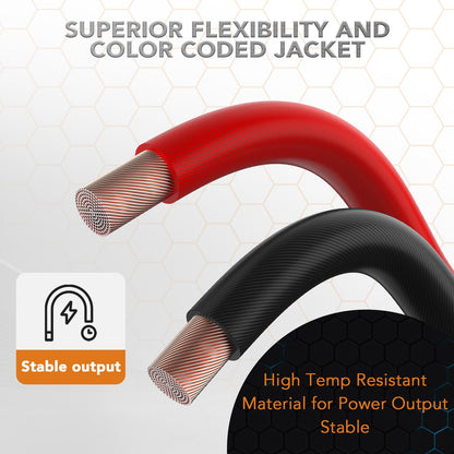 TOPSTRONGGEAR 4 Gauge 25ft Black and 25ft Red Power/Ground Wire-Copper Clad Aluminum CCA-True 4 AWG-True Spec and Soft Touch Cable