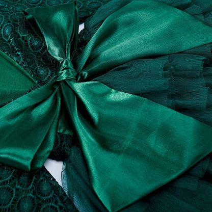 Cilucu Baby Girls Dress Toddler Kids Party Dress Tutu Pageant Lace Dresses Gown for Flower Girl Baby Birthday Long Sleeve Christmas Halloween Dress Mermaid Green 6 Months-12 Months