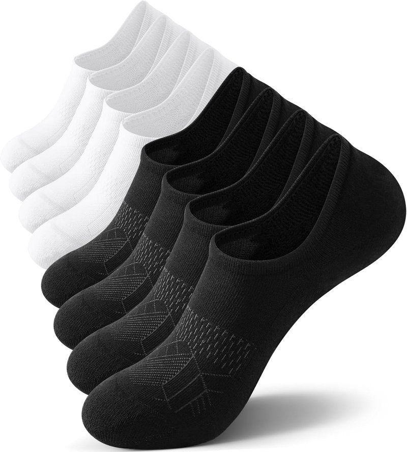 FITRELL No Show Socks for Women - Cotton Cushioned Athletic Ankle Socks | 5-8 Pairs, Non-Slip Design