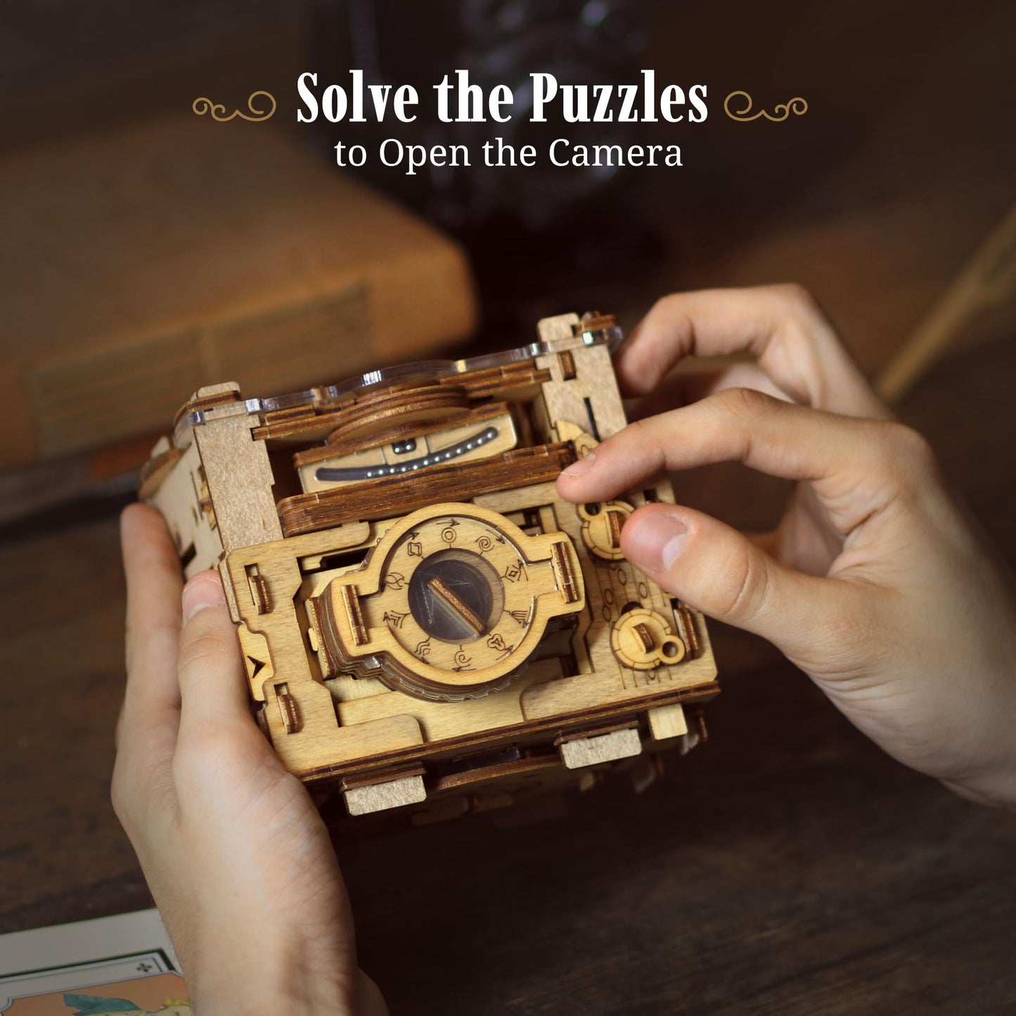 iDventure Cluebox PRO - Sherlock's Photocamera - Escape Room game - Puzzle box - 3D wooden puzzle - sequential puzzle - 3D puzzles for adults - brain teaser - birthday gift gadget for men - money box
