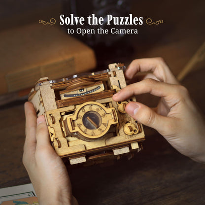 iDventure Cluebox PRO - Sherlock's Photocamera - Escape Room game - Puzzle box - 3D wooden puzzle - sequential puzzle - 3D puzzles for adults - brain teaser - birthday gift gadget for men - money box