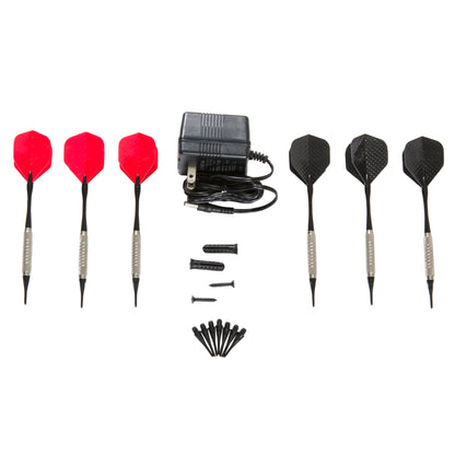 Arachnid Cricket Maxx 1.0 Electronic Dartboard Cabinet Set - Walnut Finish Doors - 34 Game Types with 183 Variations - Up to 8 Players - Includes Six Soft Tip Darts