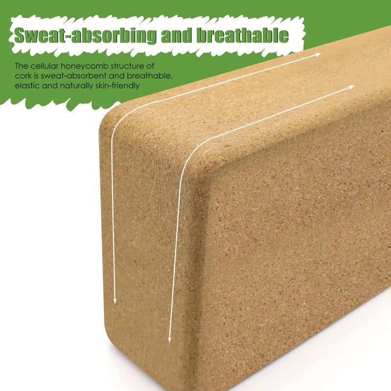 MBKHFLL Cork Yoga Blocks, Natural Cork, High Density with Non Slip Surface, Eco-Friendly Accessories for Women, Ideal for Yoga, Pilates, Stretching…