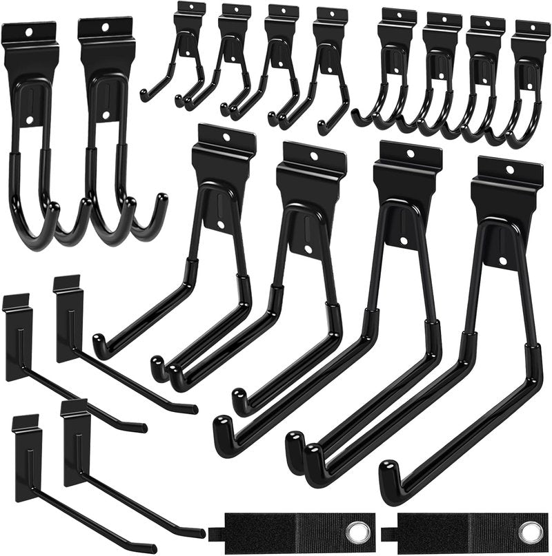 klasit Slatwall Hooks Black 20Pack Firmly and Durable Slatwall Accessories,Perfect for Organizing Garden Tools and Heavy Duty Tools and Garage Hooks Organize Your Space Efficiently
