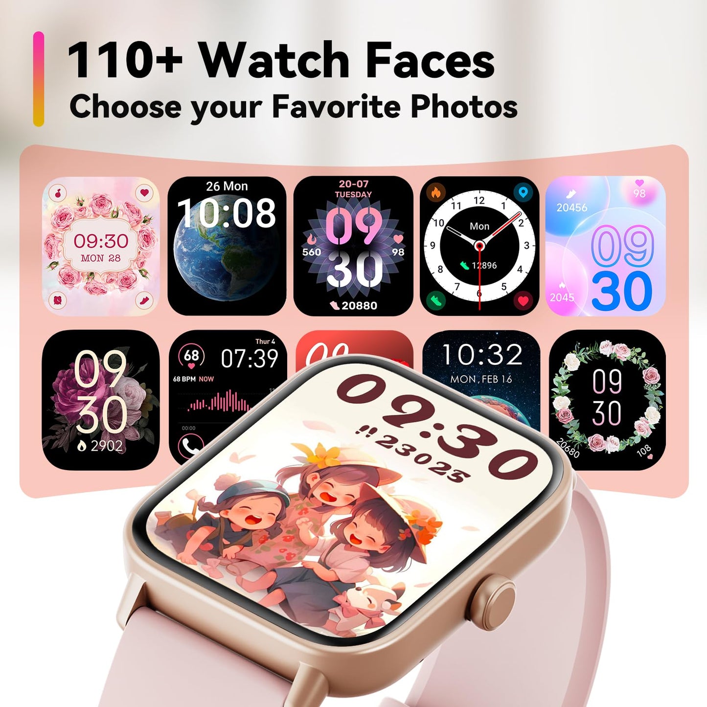 ENOMIR Smart Watch for Men Women, Alexa Built-in Fitness Tracker with Call Function & 2025 Upgraded 1.8" HD Anti-Fall Screen, IP68 Waterproof Heart Rate/Sleep/SpO2 Monitor, iOS Android Compatible