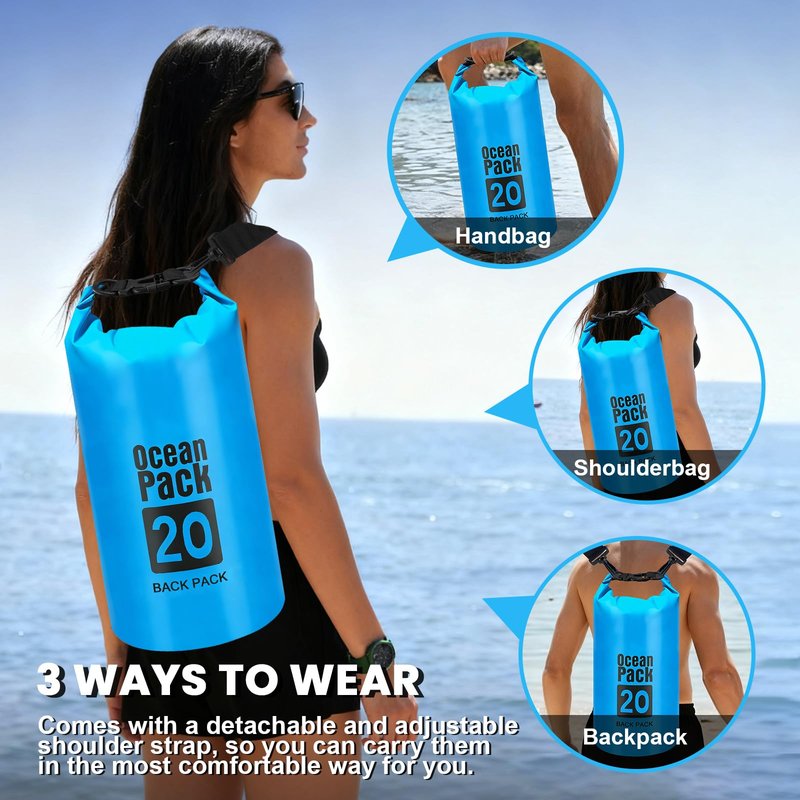 eutopic Waterproof Dry Bag – Roll Top Dry Storage Bag Backpack for Women & Men, Perfect for Kayaking, Boating, Swimming, Camping, Hiking, Backpacking & Beach (20L)