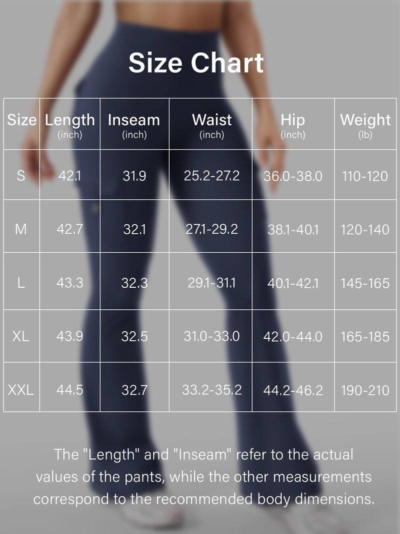 YEOREO CoreFlex Women Workout Flare Leggings with Pockets Hidden Scrunch High Waisted Cargo Gym Yoga Leggings Navy S
