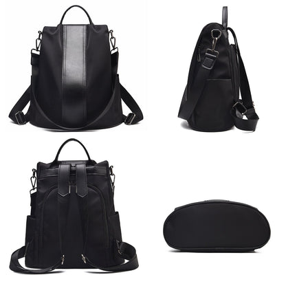 Charmore Women Backpack Ladies Rucksack Waterproof Nylon School bags Anti-theft Dayback Shoulder Bags, Black2, M