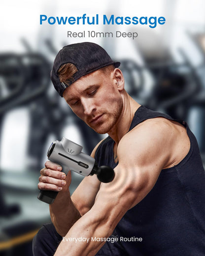 RENPHO Massage Gun Deep Tissue, Portable Percussion Massager for Back and Neck, Gifts for Men and Women, Handheld Device with Carry Case, Active Green