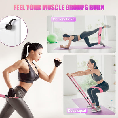 Hurdilen Resistance Bands for Working Out Set, 3 Pcs Pull Up Bands and 3 Pcs Assistance Bands with Door Anchor for Legs, Glutes, Hip, Fabric Loop Bands Workout Bands Resistance for Gym, Home, Office