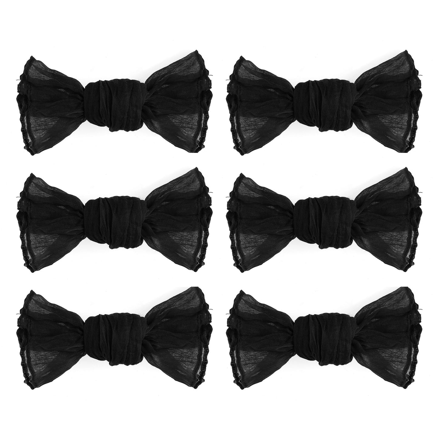 Nydotd 6pcs Halloween Cheesecloth Napkins 20 x 20 Inch Boho Dinner Napkins Wrinkled Rustic Linen Table Decorative Cloth Napkins for Wedding Party Baby Shower Family Everyday Use Easter (Black)