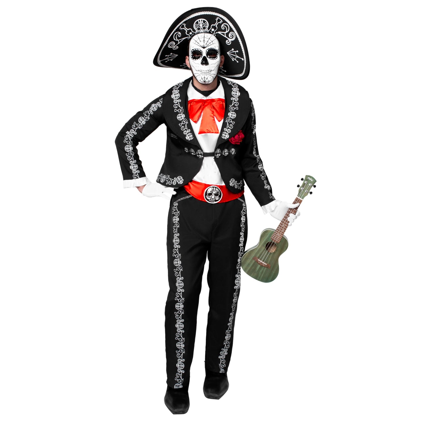 Spooktacular Creations Halloween Mens Day of The Dead Costume, Mariachis Skeleton Costume for Halloween Parties, Cosplay Party (XX-Large)