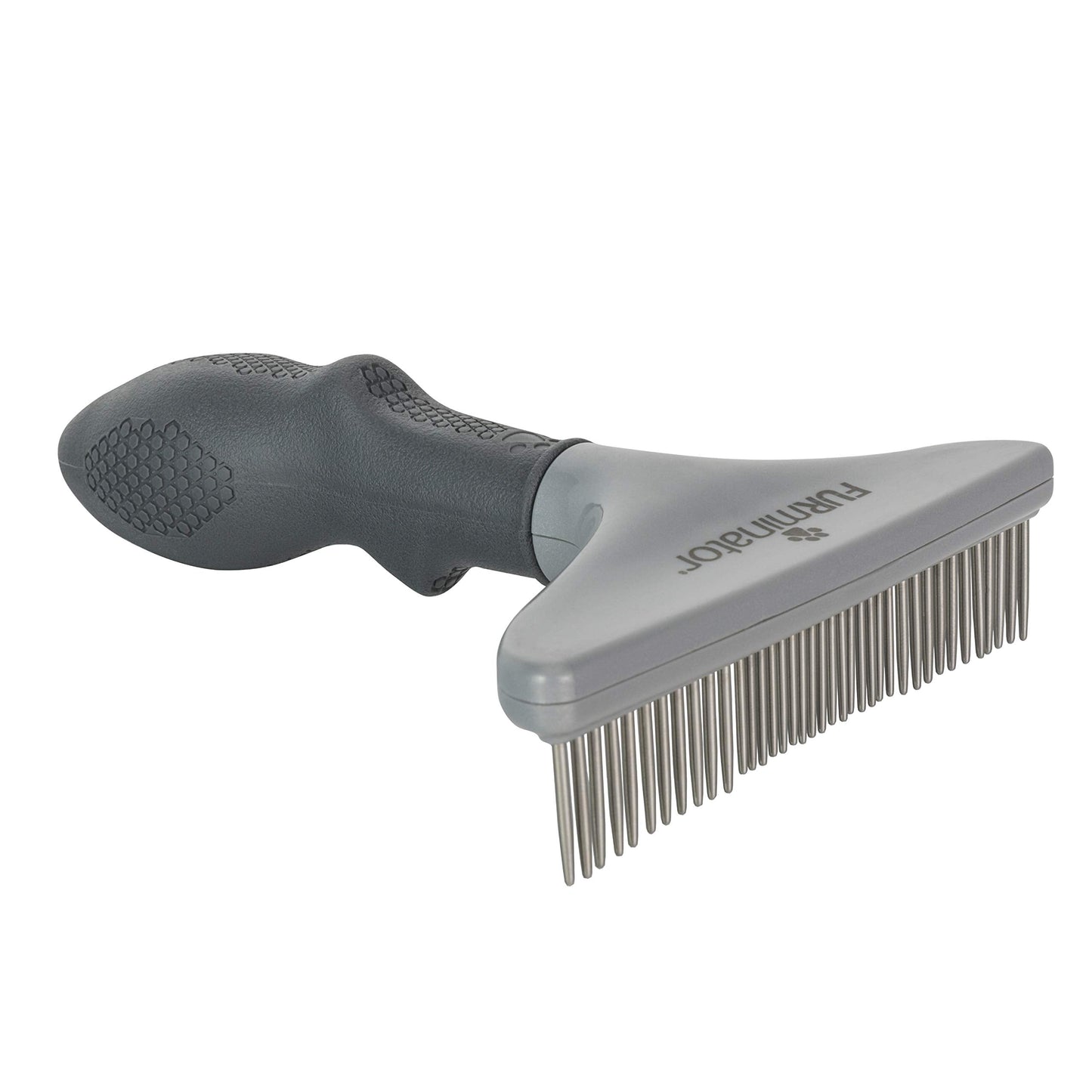 FURminator Dog/Cat Grooming Rake, Grooming Tool, Removes Loose Hair and Tangles, Gray