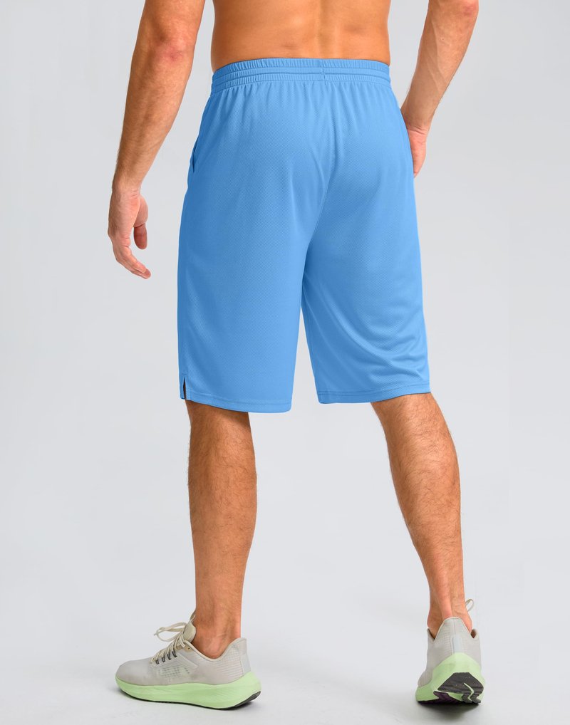 G Gradual Men's Athletic Shorts with Pockets 9" / 11" Long Basketball Shorts Lightweight Quick Dry Gym Workout Shorts for Men(Sky Blue,XXXL)