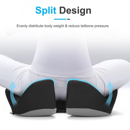 Ajteogy Memory foam Seat Cushion-Ergonomic Tailbone Support, Cushion Engineered for Long-Term Siting-Soft, Supportive, and Breathable