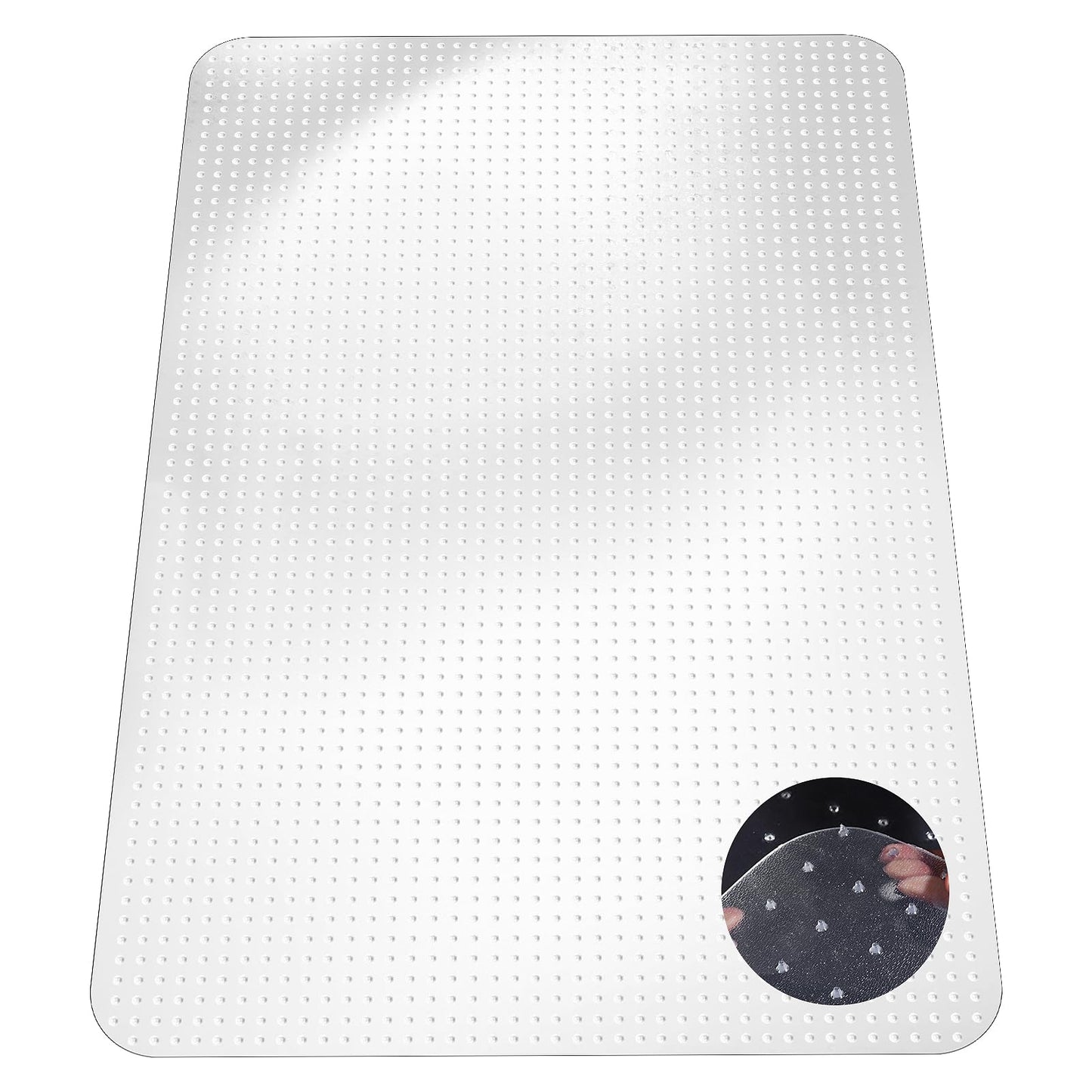 46” x 72” Office Chair Mat for Low-Pile Carpet, 2.2 mm Thick Clear Desk Chair Mat with Non-Slip Grips, Large Floor Protector for Low, Flat Carpeted Floors (Clear)