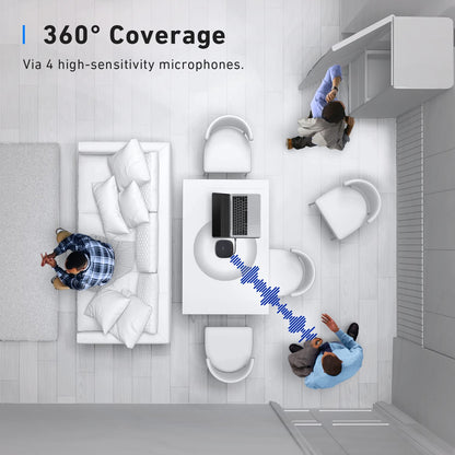 Anker PowerConf S330 USB Speakerphone, Conference Microphone for Home Office, Smart Voice Enhancement, Plug and Play, 360° Voice Coverage, Powerful Sound, Desktop PC Speaker, Online Meetings