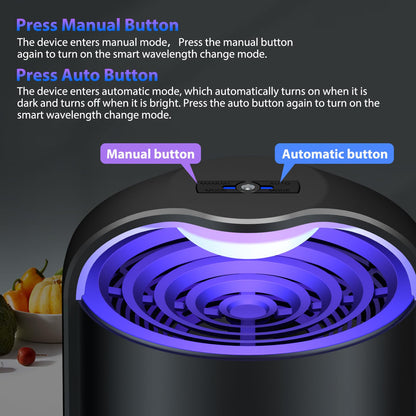 Fly Traps Indoor,Gnat Traps,Fruit Fly Trap,Bug Zapper Indoor, Automatic Mosquito Traps for Home with 10 Sticky Glue Boards,Auto Black