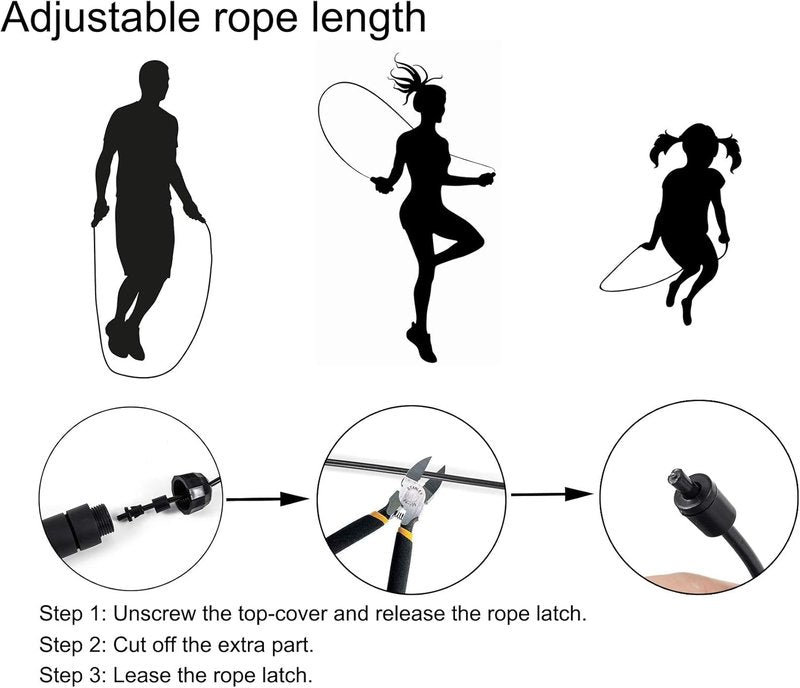 Adjustable Jump Rope - Tangle-Free Skipping Rope with Ball Bearings for Fast Workouts | Ideal for Women, Men, and Kids