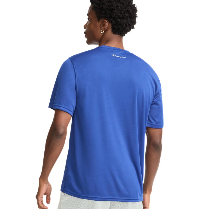 Champion Men’s Athletic T-Shirt – Lightweight, Moisture-Wicking, Anti-Odor, Inclusive Fit (S–4XL), Royal Blue, Large
