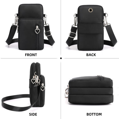 JANKS Small Crossbody Bags for Women Mini Cell Phone Purses with Crossbody Strap Phone Wallet Purses Shoulder Bag Nylon Arm Bag