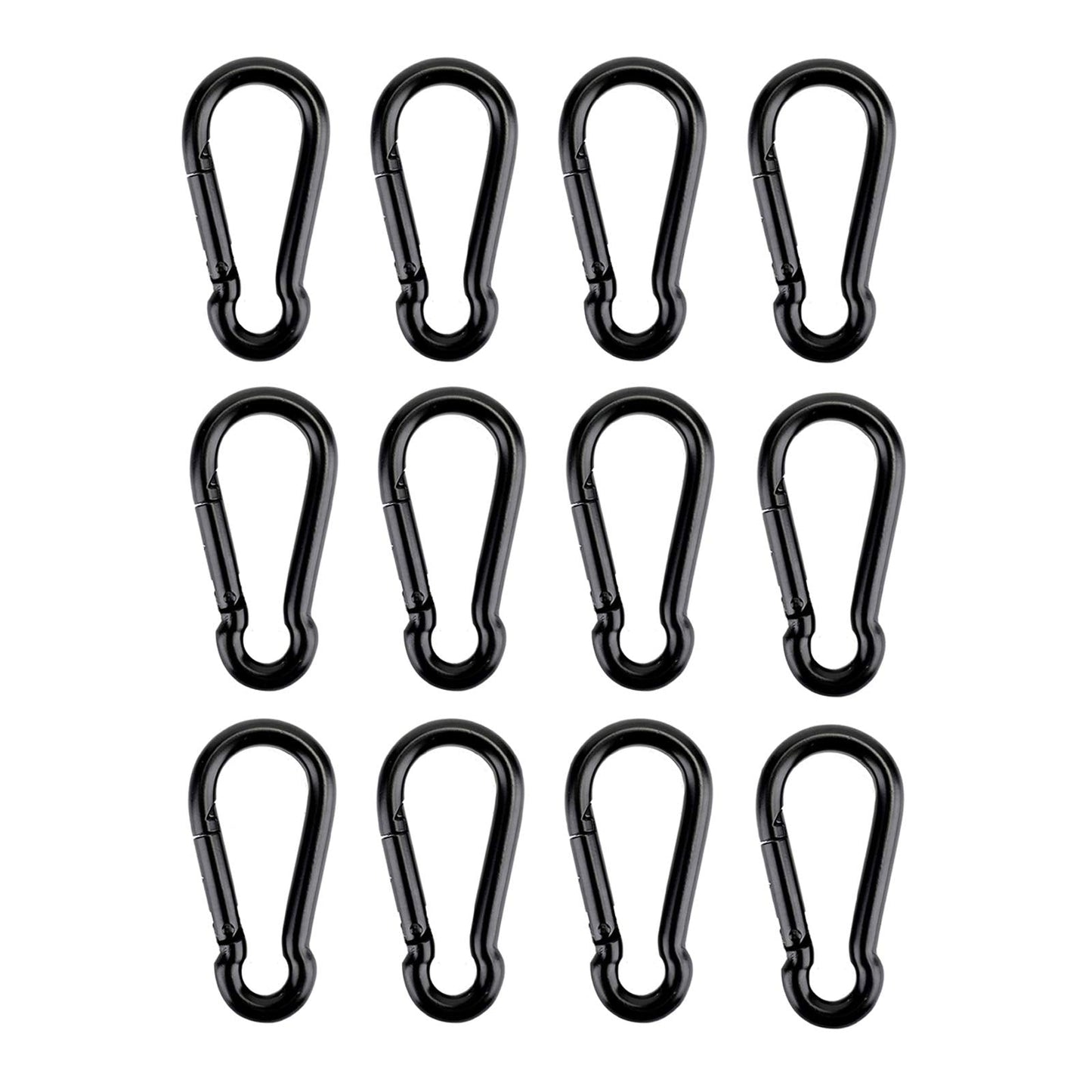12 Pcs Carabiner Clip Spring Snap Hook - M4 1.57 Inch Heavy Duty Snap Hooks Quick Link for Bird Feeders or Dog Leash & Harness, 110 lbs Capacity