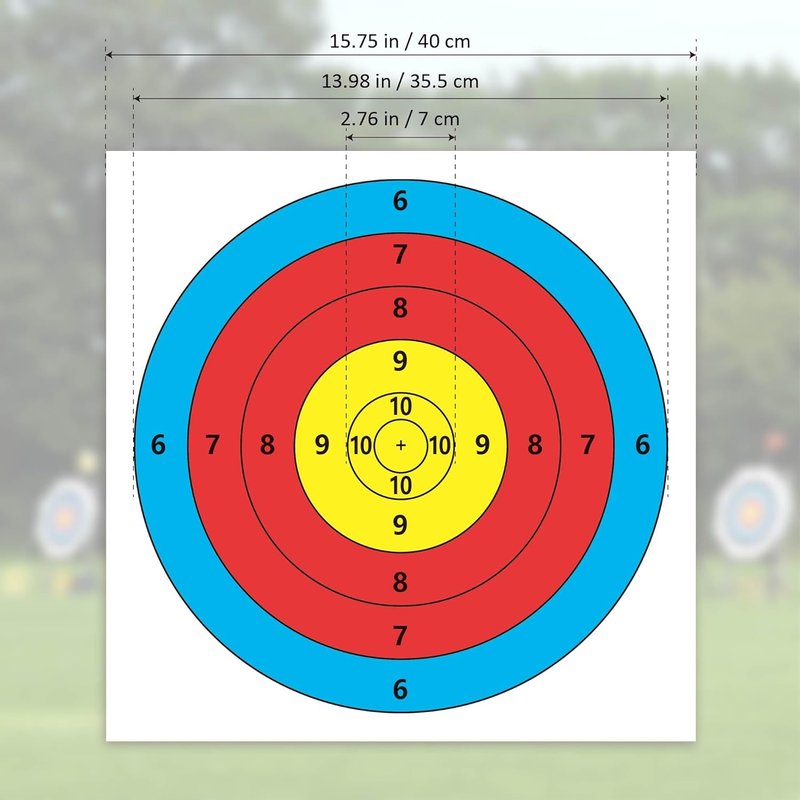 Archery Targets Paper - 20/50 Pack Bow & Arrow Targets for Hunting | 10/5 Rings, 16x16/15.7x15.7in