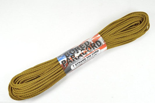 BORED? PARACORD! Brand Paracord/Parachute Cord 7-Strand, 550 Lb. Break Strength Guaranteed U.S. Made, Type III - Goldenrod Diamonds Paracord (100 feet)