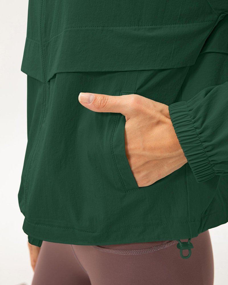 Locachy Women's Lightweight Zip Up Athletic Jacket Stand Collar Windproof Sun Protection Workout Outdoor Jacket Mysterious Green L