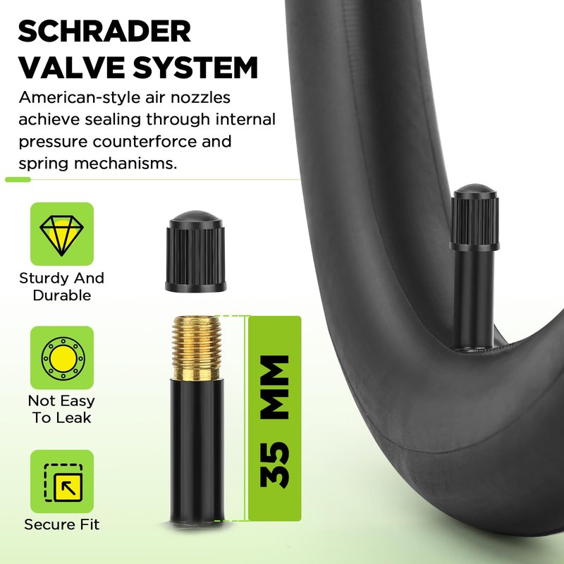 Hydencamm 2 Pack 20x1.75/2.125 Bike Tube, 20x1.75 20x1.95 20x2.10 20x2.125 with 35mm Schrader Valve, Butyl 20x1.95 Bike Tube with 2PCS Levers, Compatible with MTB and Cruisers, City Bikes, Road Bikes