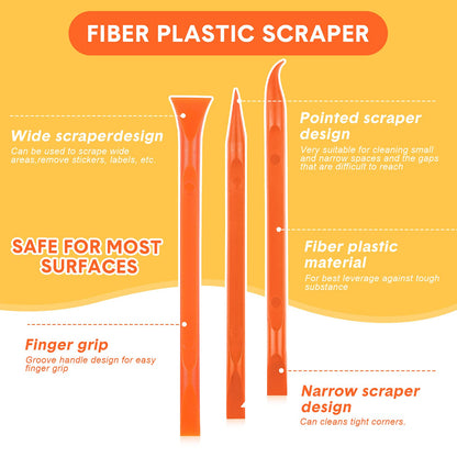 9 Pieces Plastic Scraper Tool Scratch Free Crevice Cleaning Sticker Remover Tool Multipurpose Non Scratch Scrapers for Tight Spaces, Kitchen, Crevices, Auto Detailing, Paint