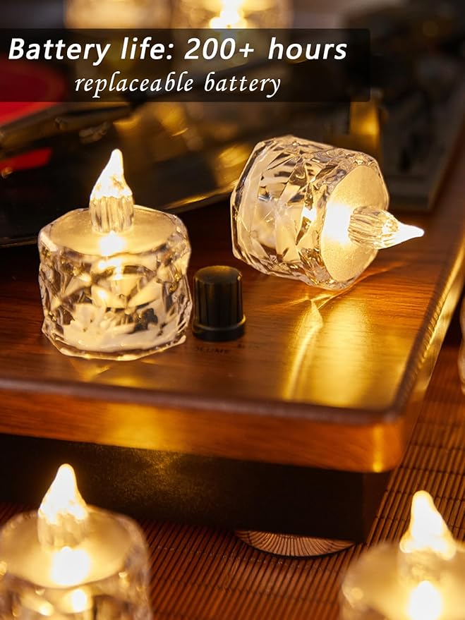 24PCS Flameless LED Candles - Battery Operated Votive Lights for Wedding Centerpieces, Holiday Tablescapes, Yoga Studios - Safe Tabletop Decor for Dinner Parties & Home Ambiance Lighting