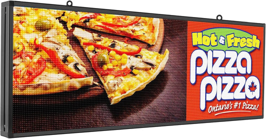 LED Advertising Sign,P5 39x14 Inches Full Color Programmable Digital Board, High Brightness Scrolling Message Display with WiFi & USB Control for Business Promotion