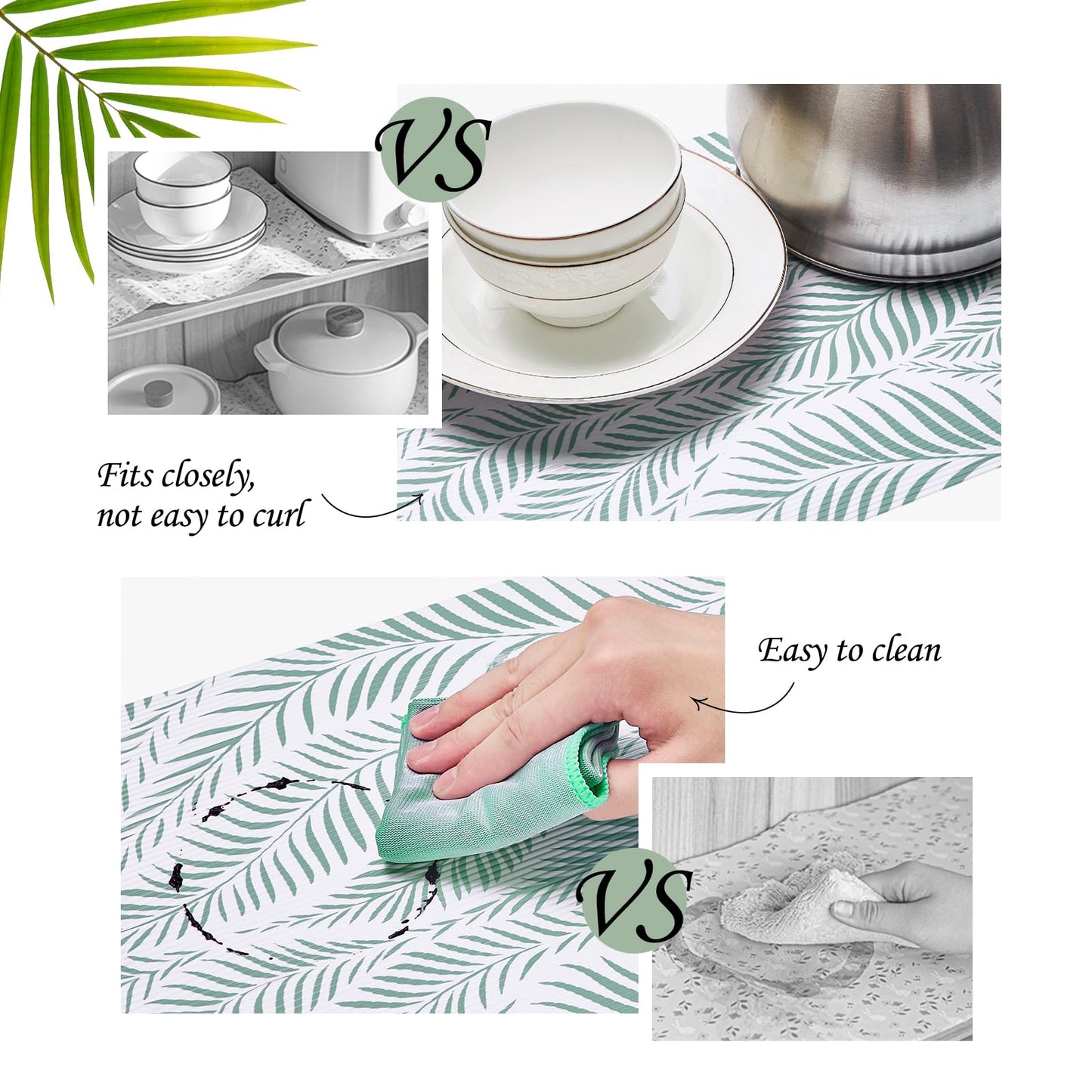 Jersow Shelf Liner Non Slip, Non Adhesive Drawer Liner, Waterproof Shelf Liners for Kitchen Cabinets, Drawer, Fridge, Wire Shelving, Pantry, Under Sink, Bathroom-12 X 20FT, Heavy Duty(Green)