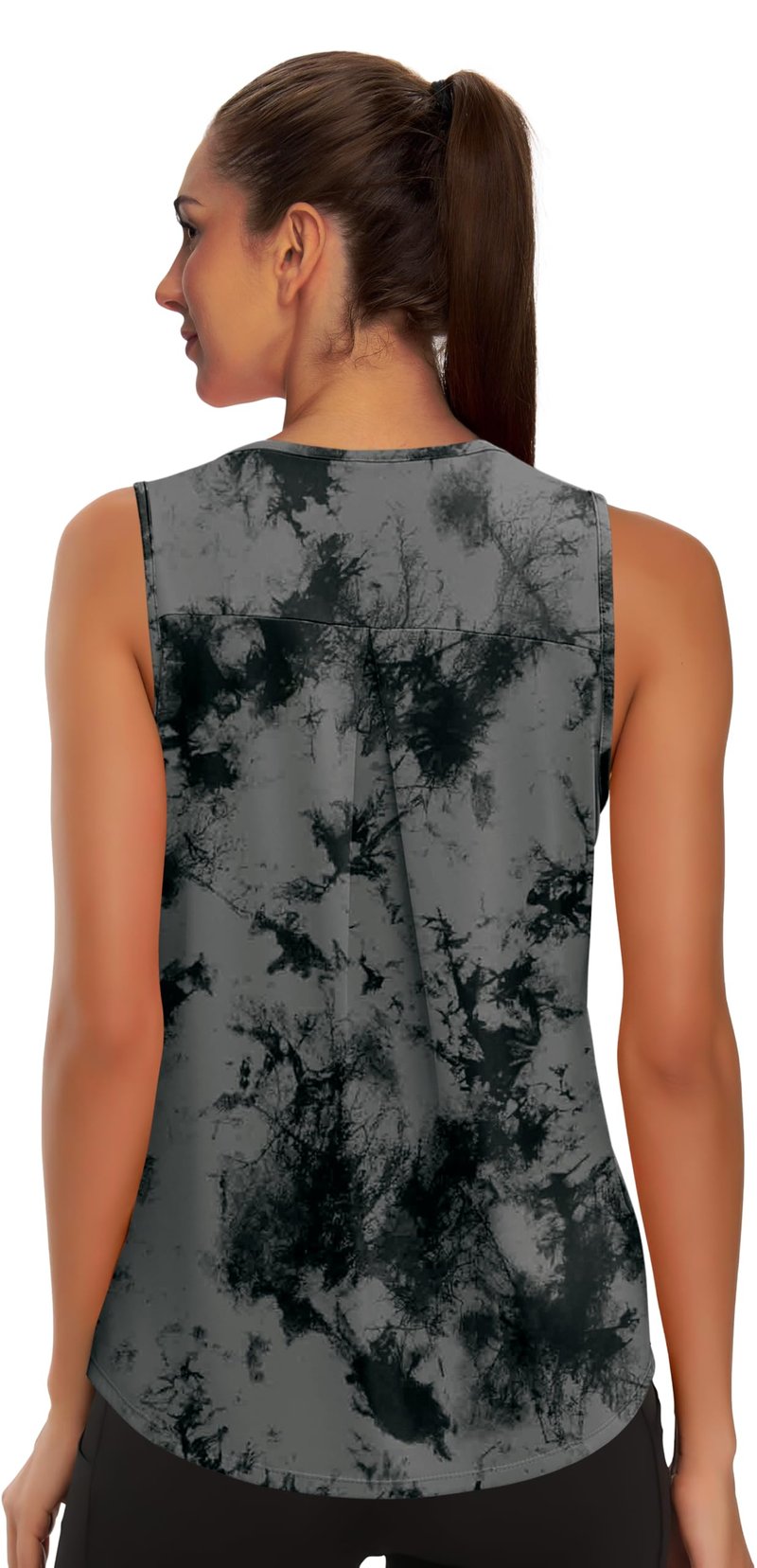 WIHOLL Summer Tops for Women Workout Tank Tops for Women Sleeveless Running Loose Fit Yoga Tops Active Shirts Sports Gym L