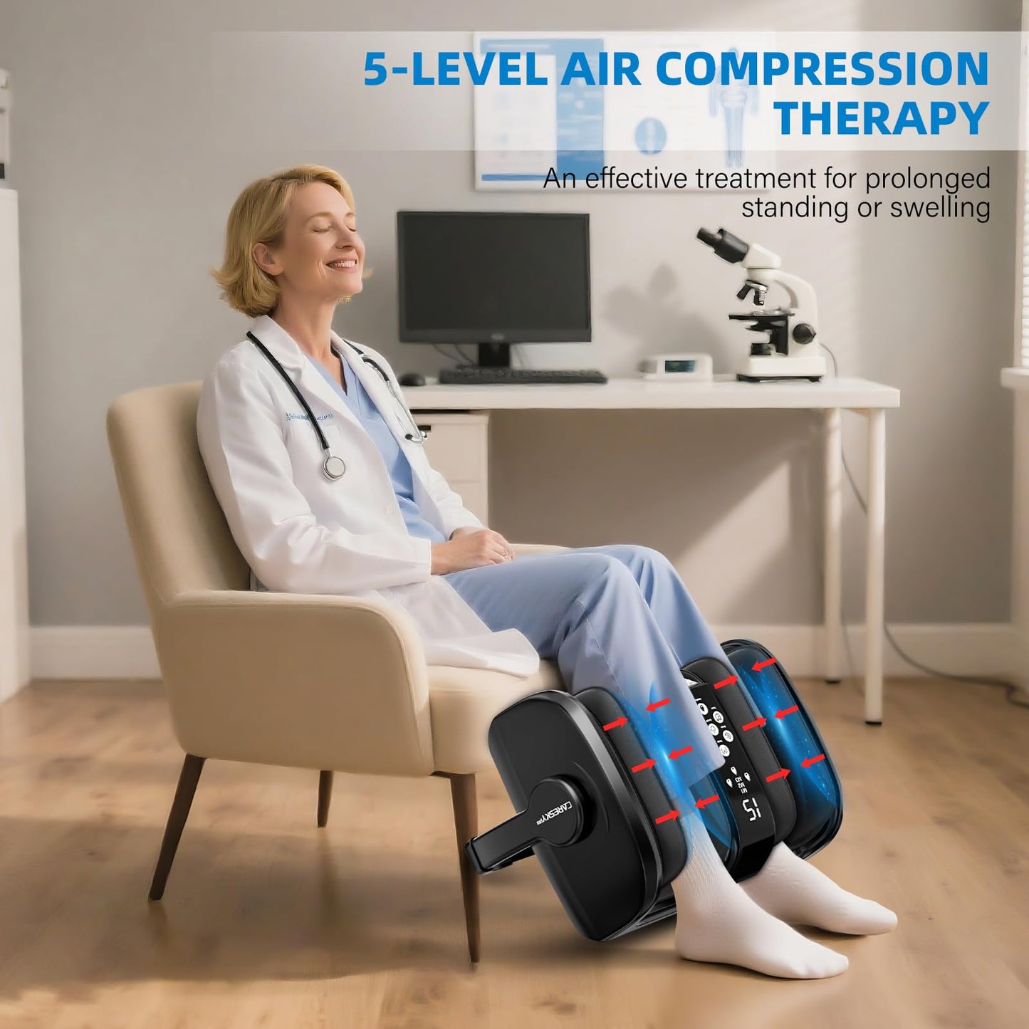 FSA Eligible HSA Items, Shiatsu Foot Massager for Neuropathy and Pain Relief, 3 Heat Therapy, 5 Intensity Deep Kneading, Rolling for Calf-Feet-Arm Relaxation, Plantar Fasciitis