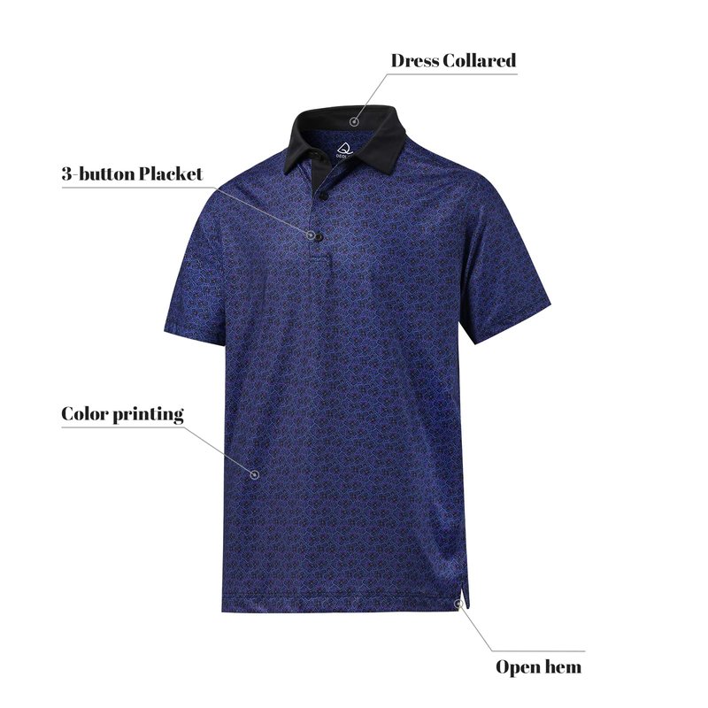 DEOLAX Mens Polo Shirts Fashion Print Mens Golf Shirt Dry Fit Mens Golf Polo Short Sleeve Quick Dry Funny Golf Shirt for Men Purple