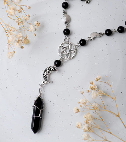 Sacina Gothic Emo Grunge Crescent Moon Choker Necklace, Moon Sun Pendant, Gothic Goth Necklace, Halloween Christmas Jewelry Gift for Women