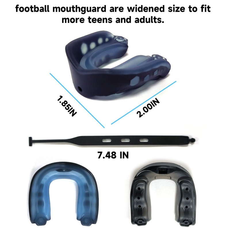 2 Pack Football MouthGuard with Straps and Case,Kid Mouth Guard Youth Football Mouthpiece,Kid Sports Mouth Guard for Boxing, Basketball, MMA, Lacrosse,Hockey,MouthGuard for Kid&Youth