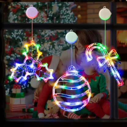 LOLStar Valentines Day Window Lights Decor with Timer, 3 Pack Battery Operated Red Heart-Shaped Window Decorations Silhouette Sucker LED Lamp Slow Fade Mode Romantic Light for 2026 Holiday Indoor Home