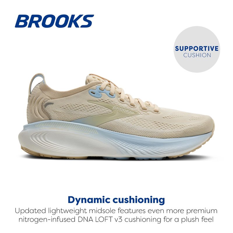 Brooks Women’s Adrenaline GTS 25 Supportive Running & Walking Shoe - Sand/Coconut/Skyway - 5 Medium