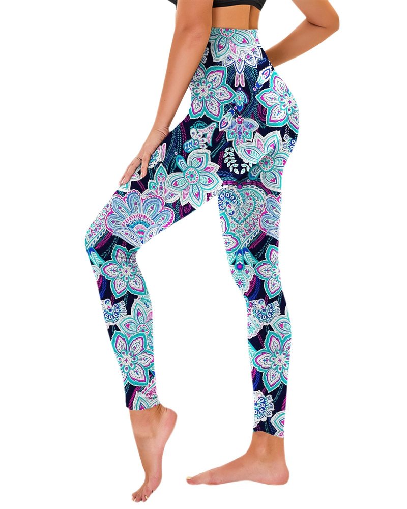 TNNZEET High Waisted Leggings for Women - No See Through Soft Tummy Novelty Workout Yoga Pants with Pockets Reg & Plus
