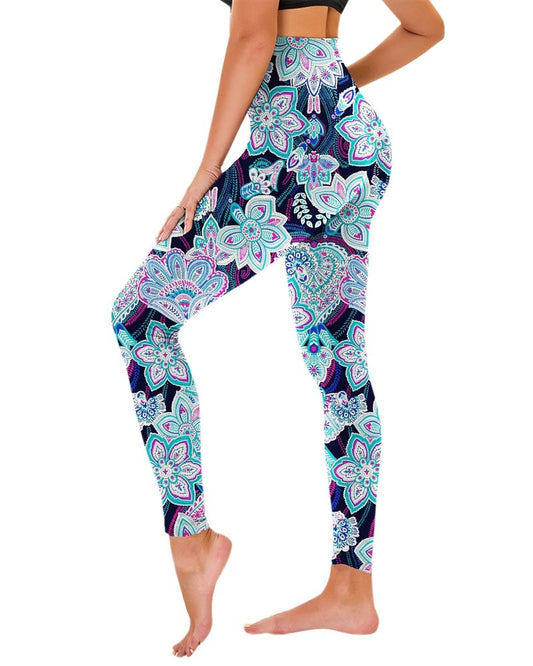 TNNZEET High Waisted Leggings for Women - No See Through Soft Tummy Novelty Workout Yoga Pants with Pockets Reg & Plus