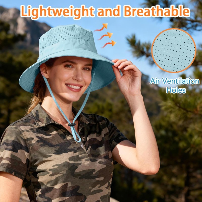 Sun Bucket Hat for Men Women Fishing Beach Safari Hats for Golf Hiking Hunting Outdoor UPF 50+ Blue